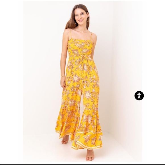 NWT Free People Little Of Your Love Jumpsuit in Marigold Combo - Picture 8 of 16